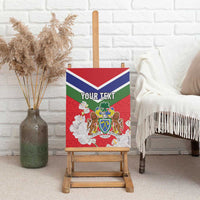 Personalized Gambia Canvas Wall Art Coat Of Arms White Variety Orchid