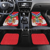 Personalized Gambia Car Mats Coat Of Arms White Variety Orchid