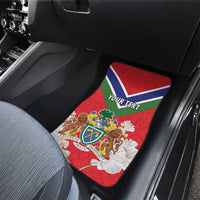 Personalized Gambia Car Mats Coat Of Arms White Variety Orchid