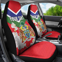 Personalized Gambia Car Seat Cover Coat Of Arms White Variety Orchid