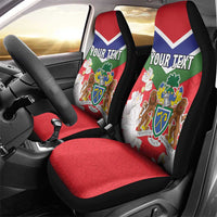 Personalized Gambia Car Seat Cover Coat Of Arms White Variety Orchid