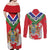 Personalized Gambia Couples Matching Off Shoulder Maxi Dress and Long Sleeve Button Shirt Coat Of Arms White Variety Orchid