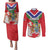 Personalized Gambia Couples Matching Puletasi and Long Sleeve Button Shirt Coat Of Arms White Variety Orchid