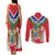Personalized Gambia Couples Matching Tank Maxi Dress and Long Sleeve Button Shirt Coat Of Arms White Variety Orchid