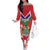Personalized Gambia Family Matching Off The Shoulder Long Sleeve Dress and Hawaiian Shirt Coat Of Arms White Variety Orchid