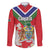Personalized Gambia Family Matching Short Sleeve Bodycon Dress and Hawaiian Shirt Coat Of Arms White Variety Orchid