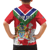 Personalized Gambia Family Matching Summer Maxi Dress and Hawaiian Shirt Coat Of Arms White Variety Orchid