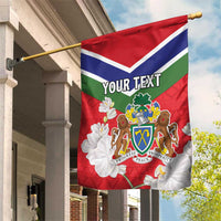 Personalized Gambia Garden Flag Coat Of Arms White Variety Orchid