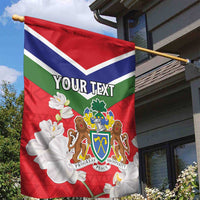 Personalized Gambia Garden Flag Coat Of Arms White Variety Orchid