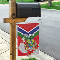 Personalized Gambia Garden Flag Coat Of Arms White Variety Orchid