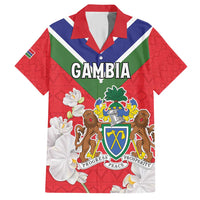 Personalized Gambia Hawaiian Shirt Coat Of Arms White Variety Orchid