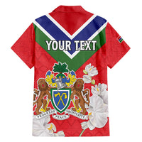 Personalized Gambia Hawaiian Shirt Coat Of Arms White Variety Orchid