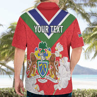Personalized Gambia Hawaiian Shirt Coat Of Arms White Variety Orchid