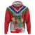 Personalized Gambia Hoodie Coat Of Arms White Variety Orchid