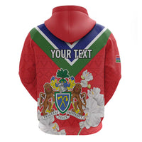 Personalized Gambia Hoodie Coat Of Arms White Variety Orchid