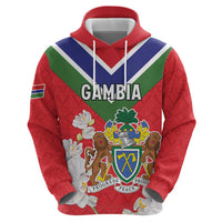 Personalized Gambia Hoodie Coat Of Arms White Variety Orchid