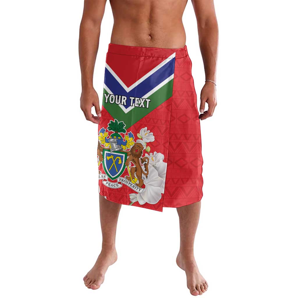 Personalized Gambia Lavalava Coat Of Arms White Variety Orchid