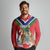 Personalized Gambia Long Sleeve Polo Shirt Coat Of Arms White Variety Orchid