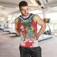 Personalized Gambia Men Tank Top Coat Of Arms White Variety Orchid
