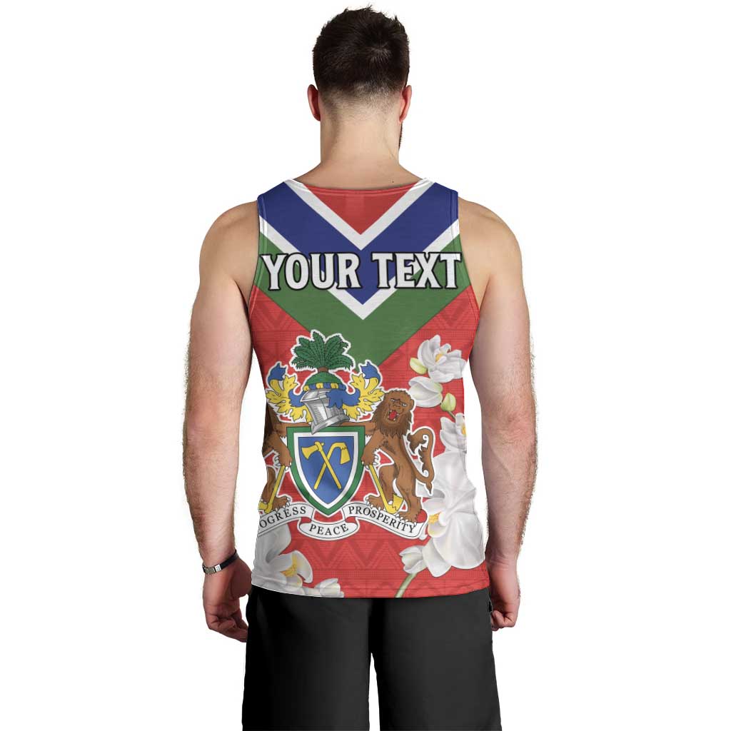 Personalized Gambia Men Tank Top Coat Of Arms White Variety Orchid