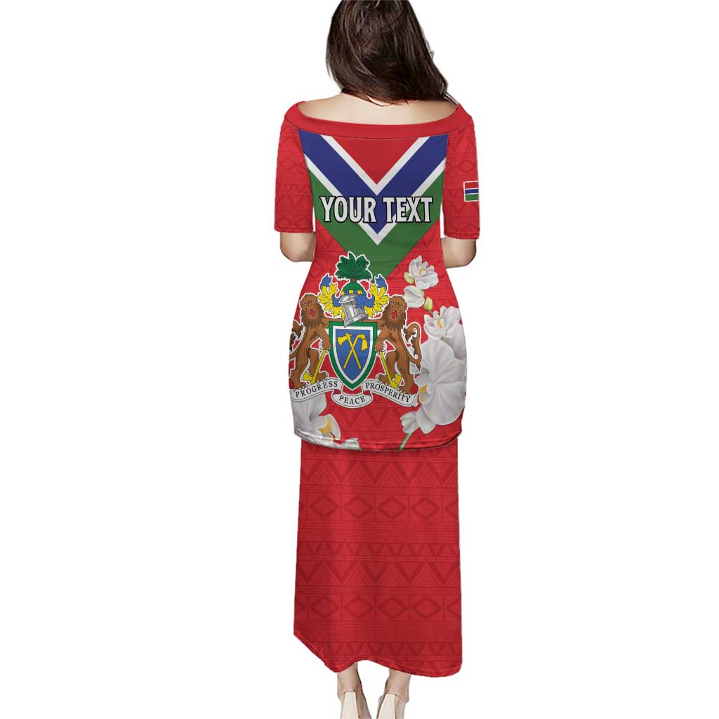 Personalized Gambia Puletasi Coat Of Arms White Variety Orchid