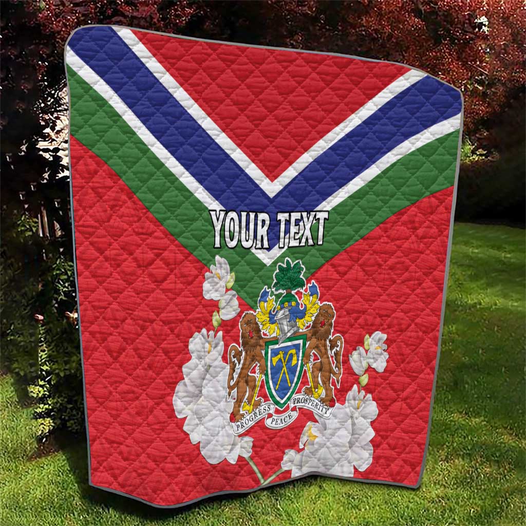 Personalized Gambia Quilt Coat Of Arms White Variety Orchid