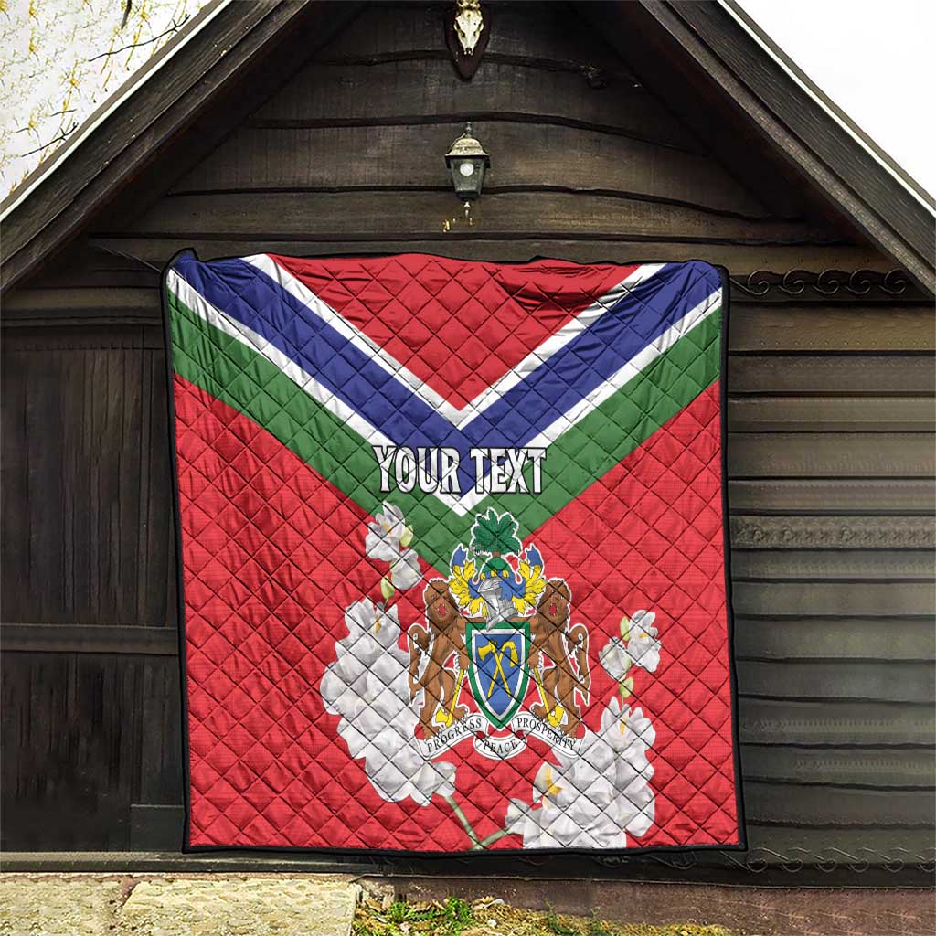 Personalized Gambia Quilt Coat Of Arms White Variety Orchid