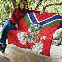 Personalized Gambia Quilt Coat Of Arms White Variety Orchid