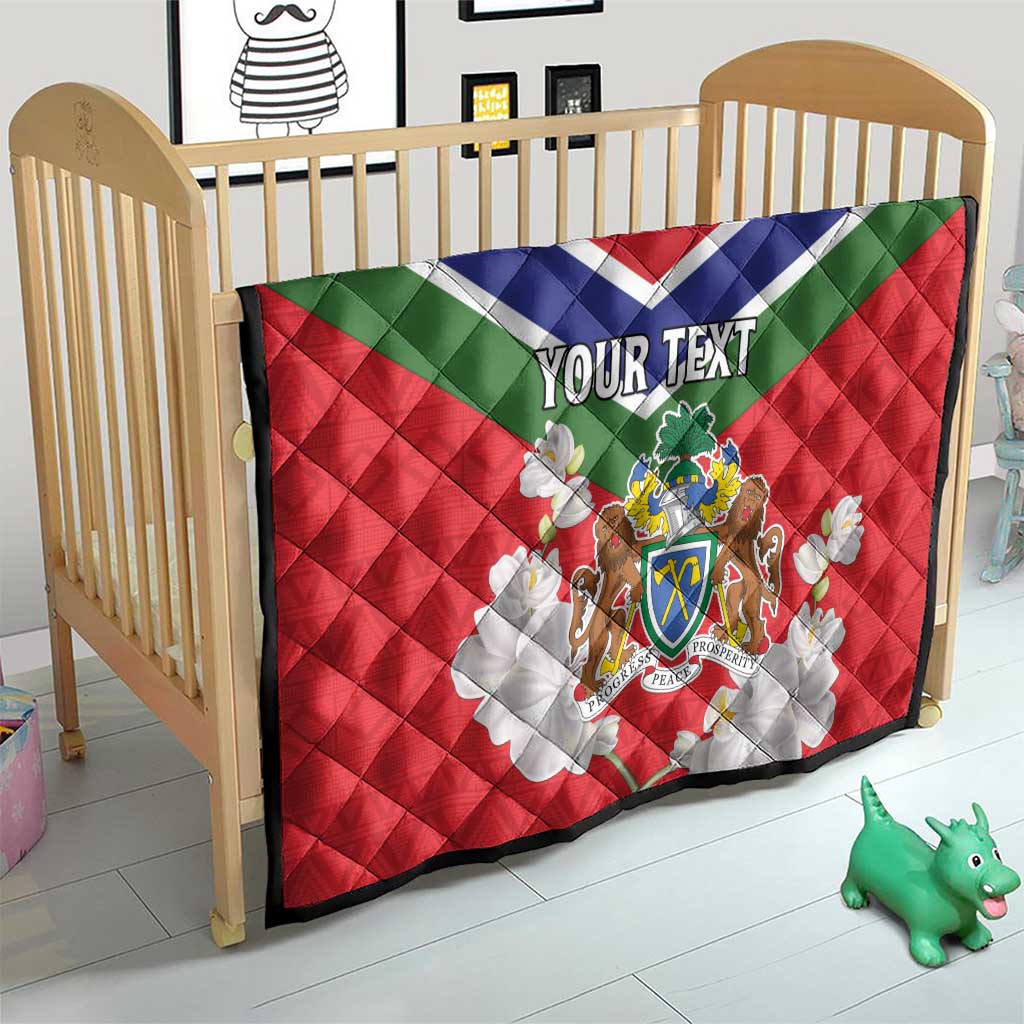Personalized Gambia Quilt Coat Of Arms White Variety Orchid