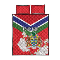 Personalized Gambia Quilt Bed Set Coat Of Arms White Variety Orchid