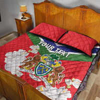 Personalized Gambia Quilt Bed Set Coat Of Arms White Variety Orchid