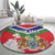 Personalized Gambia Round Carpet Coat Of Arms White Variety Orchid