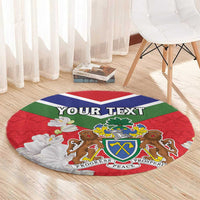 Personalized Gambia Round Carpet Coat Of Arms White Variety Orchid
