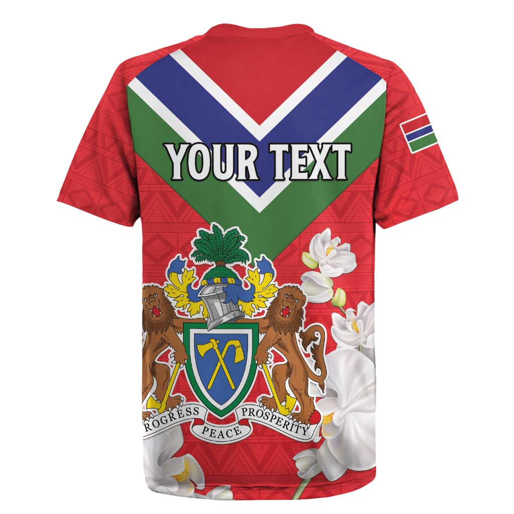 Personalized Gambia Rugby Jersey Coat Of Arms White Variety Orchid
