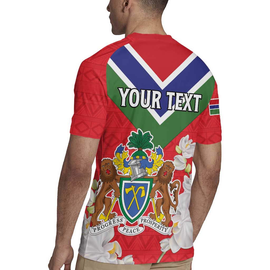 Personalized Gambia Rugby Jersey Coat Of Arms White Variety Orchid