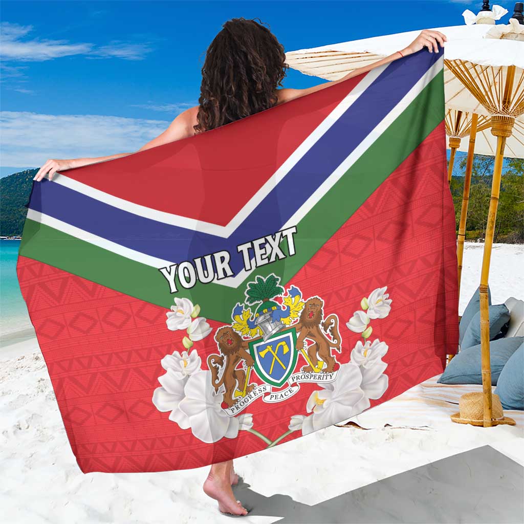 Personalized Gambia Sarong Coat Of Arms White Variety Orchid