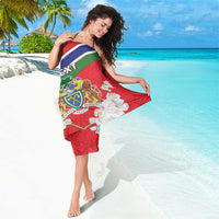 Personalized Gambia Sarong Coat Of Arms White Variety Orchid