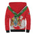 Personalized Gambia Sherpa Hoodie Coat Of Arms White Variety Orchid