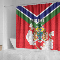 Personalized Gambia Shower Curtain Coat Of Arms White Variety Orchid