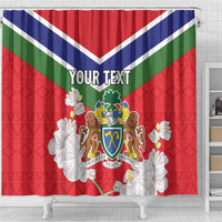 Personalized Gambia Shower Curtain Coat Of Arms White Variety Orchid