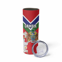 Personalized Gambia Skinny Tumbler Coat Of Arms White Variety Orchid