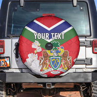 Personalized Gambia Spare Tire Cover Coat Of Arms White Variety Orchid