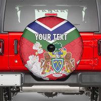 Personalized Gambia Spare Tire Cover Coat Of Arms White Variety Orchid