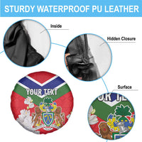 Personalized Gambia Spare Tire Cover Coat Of Arms White Variety Orchid