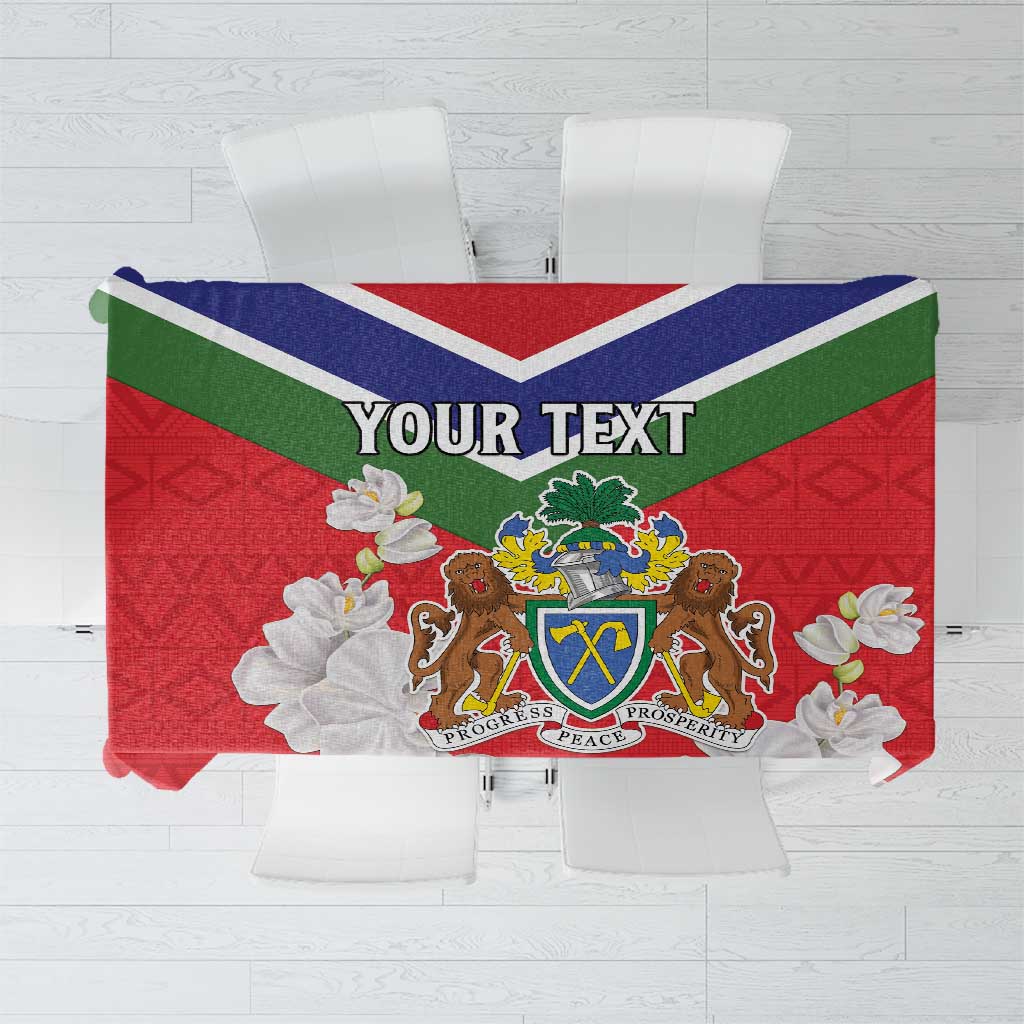Personalized Gambia Tablecloth Coat Of Arms White Variety Orchid
