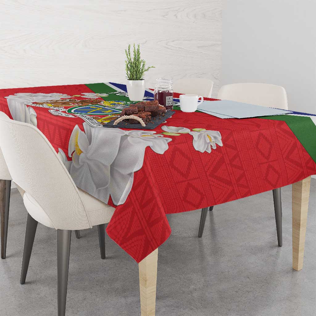 Personalized Gambia Tablecloth Coat Of Arms White Variety Orchid