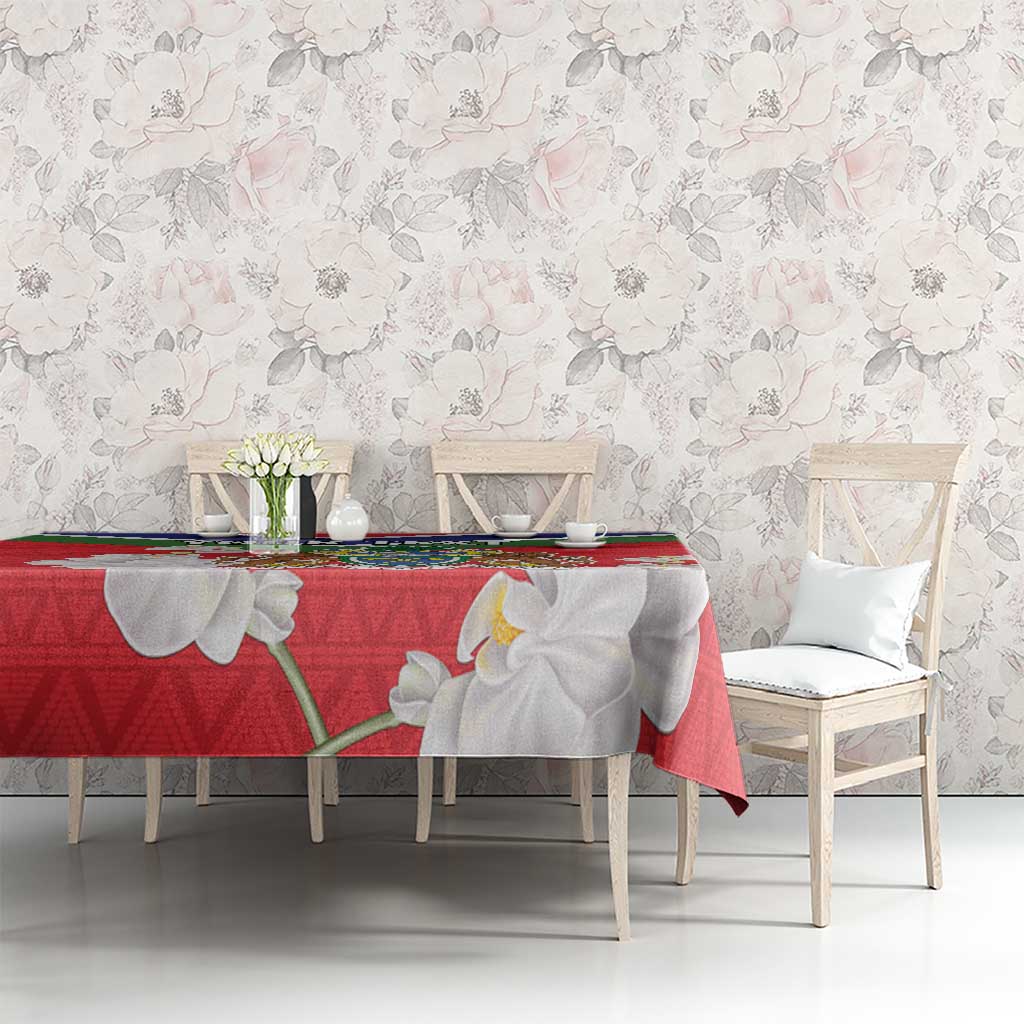 Personalized Gambia Tablecloth Coat Of Arms White Variety Orchid