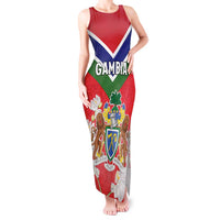 Personalized Gambia Tank Maxi Dress Coat Of Arms White Variety Orchid