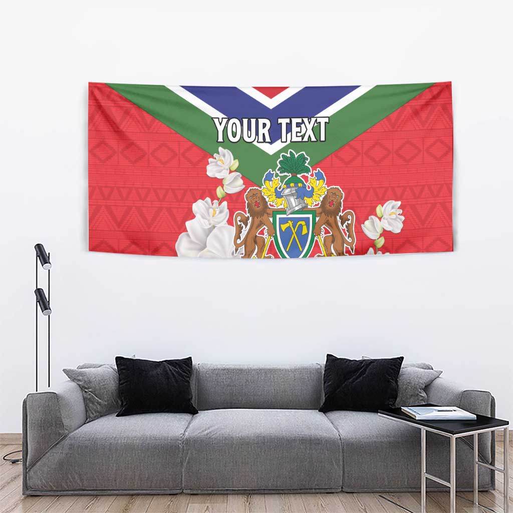 Personalized Gambia Tapestry Coat Of Arms White Variety Orchid