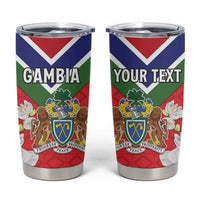 Personalized Gambia Tumbler Cup Coat Of Arms White Variety Orchid